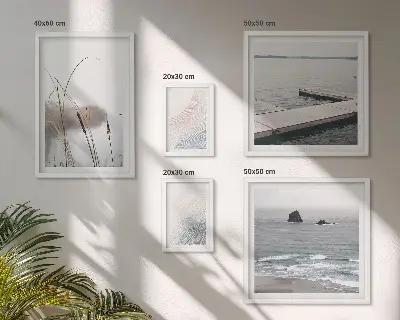 Tavelvägg Minimalistiska havslandskap med 5 tavlor