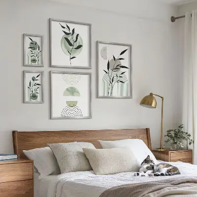 Väggtavlor med växtmotiv set om 5 st