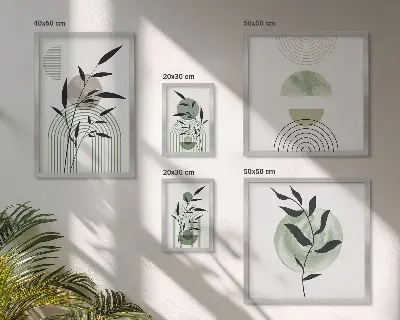 Väggtavlor med växtmotiv set om 5 st