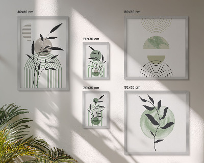 Set om 5 tavlor Snygg växtgrafik