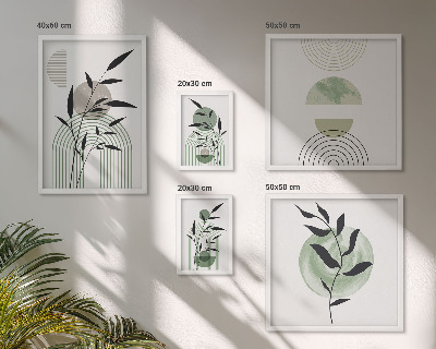 Set om 5 tavlor Snygg växtgrafik