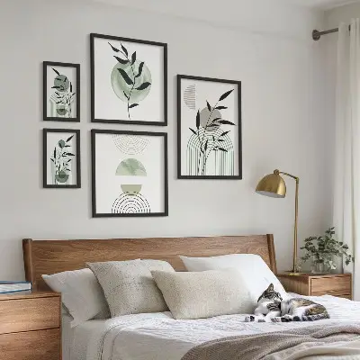 Väggtavlor med växtmotiv set om 5 st