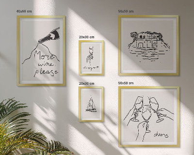 Set om 5 tavlor Snygga illustrationer av vintoast