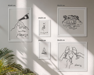 Set om 5 tavlor Snygga illustrationer av vintoast