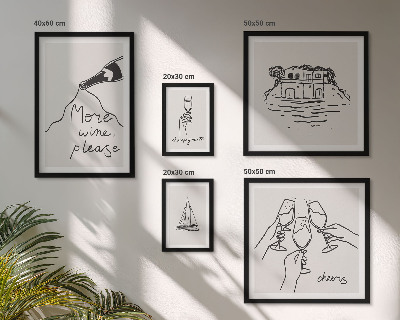 Set om 5 tavlor Snygga illustrationer av vintoast