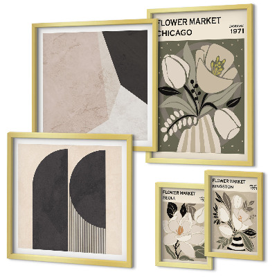 Väggdekoration tavelset Snygga blomsterarrangemang