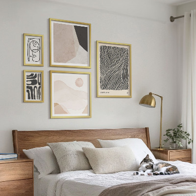 Set om 5 tavlor Minimalistiska jordmönster abstrakt