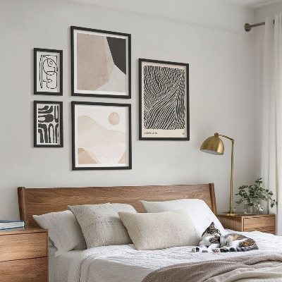 Set om 5 tavlor Minimalistiska jordmönster abstrakt