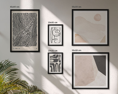 Set om 5 tavlor Minimalistiska jordmönster abstrakt