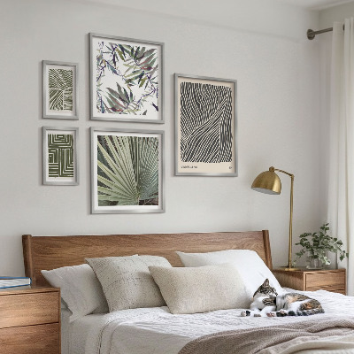 Tavelvägg med 5 tavlor Minimalistiska växtmönster