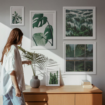 Set om 5 tavlor Växtinspirationer från tropikerna