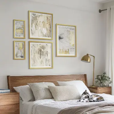 Tavelset med väggdekoration med snygga abstrakta mönster