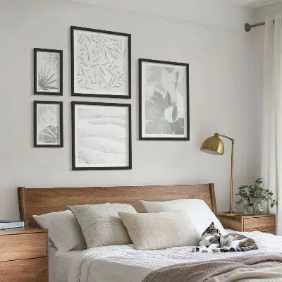 Väggdekoration tavelset med motiv av växtgrönt