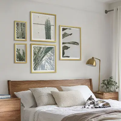 Moderna växtaccenter set om 5 tavlor
