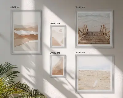 Tavelset med väggdekoration minimalistiska motiv av stränder och berg