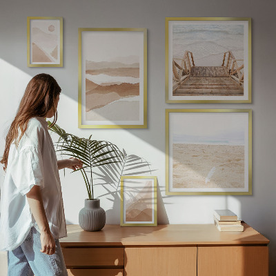 Väggdekoration tavelset Minimalistiska stränder och berg