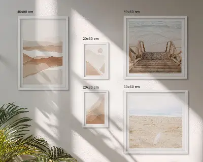 Tavelset med väggdekoration minimalistiska motiv av stränder och berg
