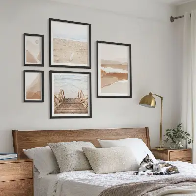 Tavelset med väggdekoration minimalistiska motiv av stränder och berg
