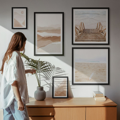 Väggdekoration tavelset Minimalistiska stränder och berg