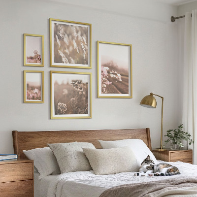 Set om 5 tavlor Blommotiv av delikat natur