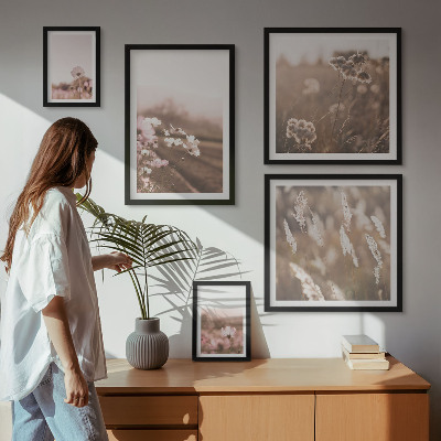 Set om 5 tavlor Blommotiv av delikat natur