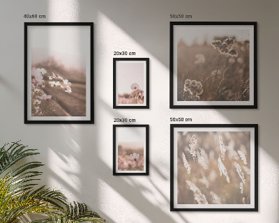 Set om 5 tavlor Blommotiv av delikat natur