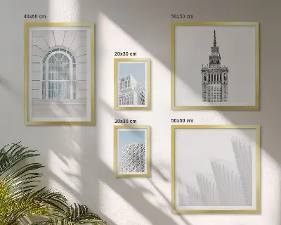 Tavelset väggdekoration med motiv av modern arkitektur i minimalism
