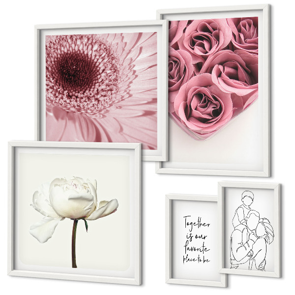 Set om 5 tavlor Blommiga boho-inspirationer