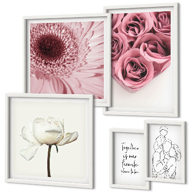 Set om 5 tavlor Blommiga boho-inspirationer