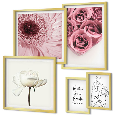 Set om 5 tavlor Blommiga boho-inspirationer