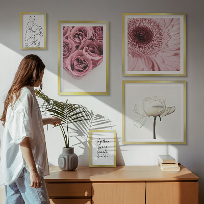 Set om 5 tavlor Blommiga boho-inspirationer