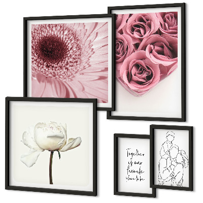 Set om 5 tavlor Blommiga boho-inspirationer