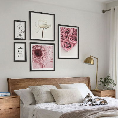 Set om 5 tavlor Blommiga boho-inspirationer