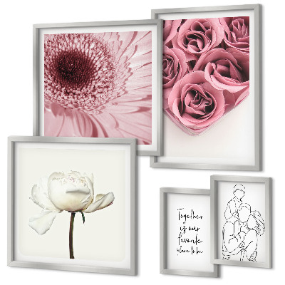 Set om 5 tavlor Blommiga boho-inspirationer