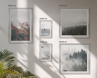 Set om 5 tavlor Landskap berg skogar moln