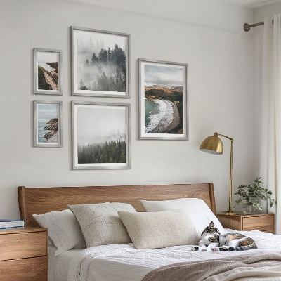 Tavelvägg med 5 tavlor Kustlandskap, bergskogar