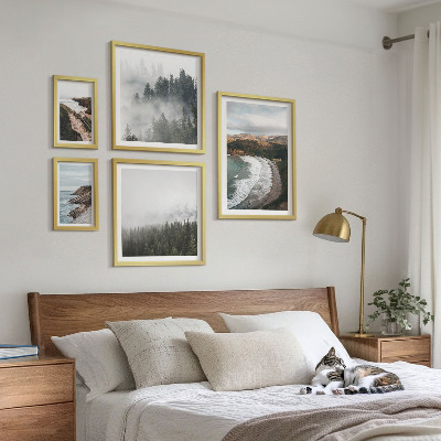 Tavelvägg med 5 tavlor Kustlandskap, bergskogar