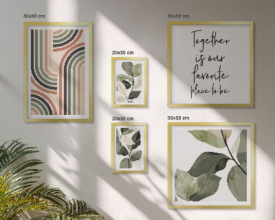 Tavelvägg med 5 tavlor Snygg geometri med blommiga accenter