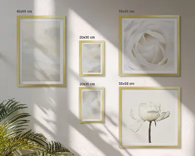 Tavelset väggdekoration blommiga inspirationer i vitt
