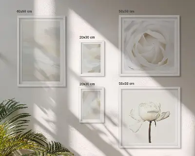 Tavelset väggdekoration blommiga inspirationer i vitt
