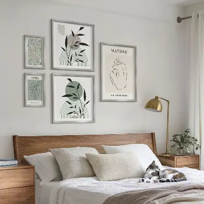 Väggtavlor med växtmotiv set om 5 st