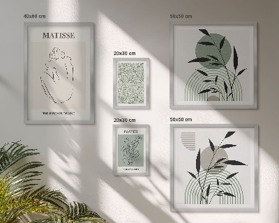 Set om 5 tavlor Snygg växtgrafik