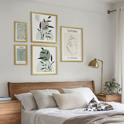 Set om 5 tavlor Snygg växtgrafik