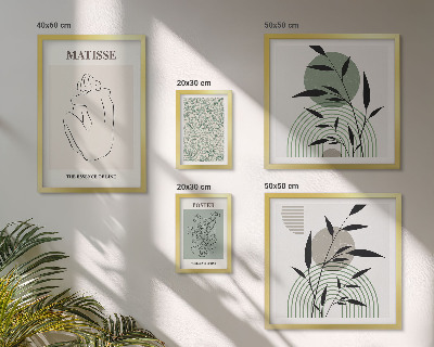 Set om 5 tavlor Snygg växtgrafik