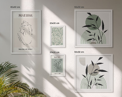 Set om 5 tavlor Snygg växtgrafik