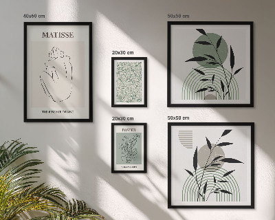 Set om 5 tavlor Snygg växtgrafik