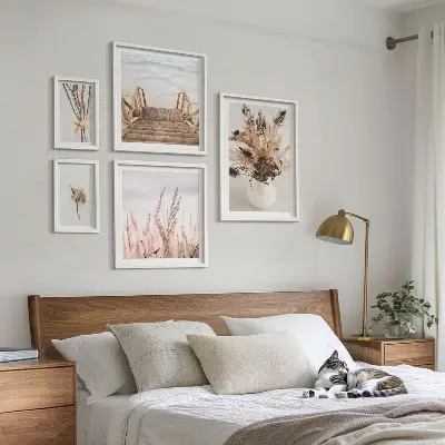Tavloset med torkade växter och vatten set om 5 delar