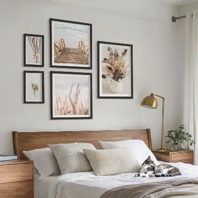 Tavloset med torkade växter och vatten set om 5 delar