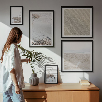 Tavelvägg med 5 tavlor Minimalistiska strandmotiv