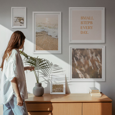 Väggdekoration tavelset Citat om livet vid havet och landskap
